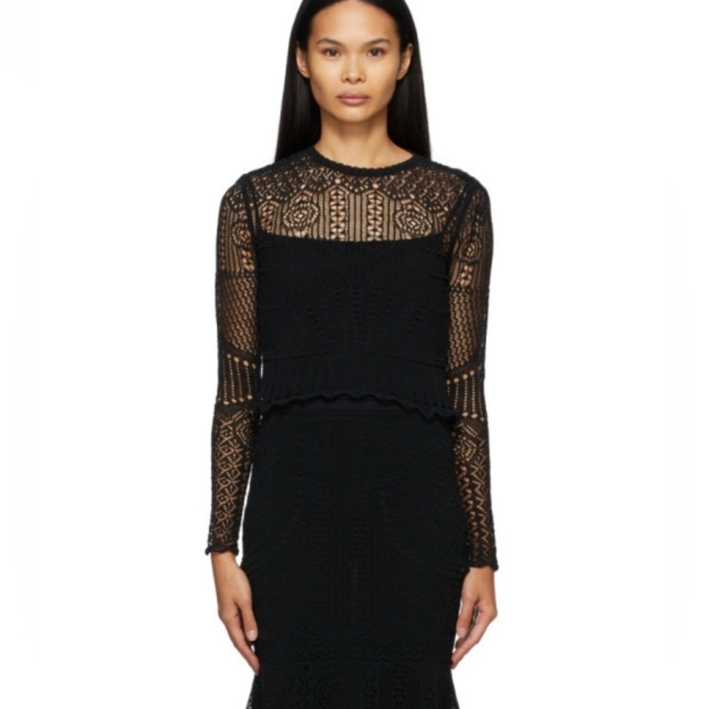 BNWT Alexander McQueen Black Patchwork Lace Top, size M - Picture 1 of 12